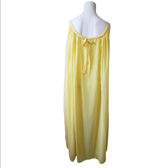 HANDMADE canary yellow flowy sleeveless grecian maxi dress size medium - Picture 2 of 7